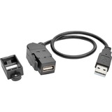 Tripp Lite by Eaton USB 2.0 All-in-One Keystone/Panel Mount Extension Cable (M/F) Angled Connector 1 ft. (0.31 m)