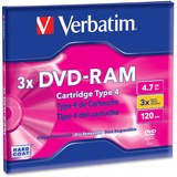 VERBATIM AMERICAS LLC Verbatim 95002 DVD Rewritable Media - DVD-RAM - 3x - 4.70 GB - 1 Pack Cartridge