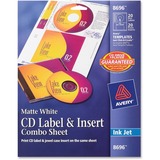 Avery Dennison CD Label & Insert Sheet Combo - Matte - 20 x Label, 40 x Spine Labels, 20 x Inserts - White