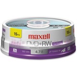 DVD+RW Discs, 4.7GB, 4x, Spindle, Silver, 15/Pack  MPN:634046