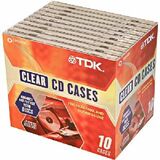 TDK CD Clear Jewel Case 10PK - Clam Shell - Plastic