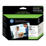 HP Custom 57/58 Series 100-Sheet Photo Value Pack - Ink Cartridge, Photo Paper