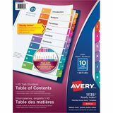 Avery Ready Index Table of Contents Ref. Dividers