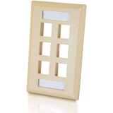 Cables To Go 6 Socket Keystone Network/Multimedia Faceplate - 1-Gang - Ivory
