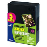 Maxell DVD Storage Boxes (5-Pack) - Book Fold - Black