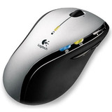 MX610 USB BLACKSILVER CORDLESS LASER SCROLL MOUSE PC LEFT HAND