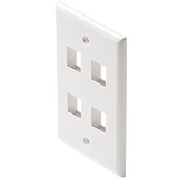 310-204WH - Steren 4 Socket Keystone Faceplate