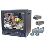 "Clover C-1704DVR 17"" Color Flat Screen Observation System - 4 x Monitor, Camera, Digital Video Recorder - 17"" CRT"