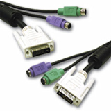 Cables To Go DVI Single Link KVM Cable - 1 x DVI - 2 x mini-DIN - 6.56ft - Black