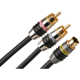 image of Monster Cable SV2AV25-4M Video 2/Interlink 250 High-Performance S-Video and Analog Audio Cable - 13.12ft - 1 x mini-DIN - S-Video, 2 x RCA - 1 x mini-DIN - S-Video, 2 x RCA - Black