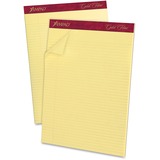 Gold Fibre Pads, Narrow/Margin Rule, Ltr, Canary, 12 50-Sheet Pads/Pack