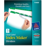 Avery Index Maker Punched Clear Label Tab Divider AVE11408