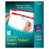 Avery Index Maker Punched Clear Label Tab Divider AVE11412