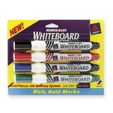 Avery Marks-A-Lot EverBold Flipchart Markers - Chisel Marker Point Style - Black Ink, Red Ink, Blue Ink, Green Ink - White Barrel, Black Barrel, Blue Barrel, Green Barrel, Red Barrel - 4 / Set