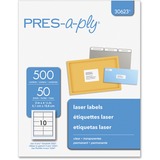 Pres-A-Ply Laser Address Labels, 2 x 4-1/4, Clear, 500/Box  MPN:30623