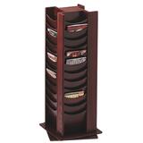 "Buddy 48 Pockets Wood Rotating Literature Rack - 49.5"" x 16.75"" x 16.75"" - 48 Pocket(s) - Wood - Mahogany"