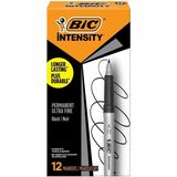 BIC Ultra Fine Point Permanent Marker - Black Ink - 12 / Dozen