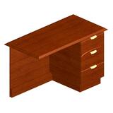 "DMi Eclipse Collection Right Single Pedestal Return - 30"" Height x 48"" Width x 24"" Depth - Single Pedestal on Right Side - Pressboard - Cherry"