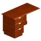 "DMi Eclipse Collection Left Single Pedestal Return - 30"" Height x 48"" Width x 24"" Depth - Single Pedestal on Left Side - Pressboard - Cherry"