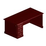 DMI Governor Right Single Pedestal Corner Credenza