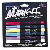 DRIMARK Black Mark-it Dry/Damp Erase Markers - Bullet Tip - White, Yellow, Green, Blue, Red, Purple - Non-refillable - 1 Set