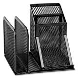 Rolodex Expressions Mesh Desk Organizer - 4 Compartment(s) - Steel - Black
