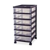 "IRIS Office Mini Chest - 26.75"" Height x 12.06"" Width x 16.12"" Depth - Plastic - 6 x File Drawer(s) - Black"