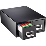 "MMF Steel Card Cabinet - 6.18"" Height x 14.43"" Width x 16"" Depth - Steel - 2 Drawer(s) - Black"