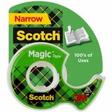 3M Scotch 104 Magic Tape With Dispenser - 0.5" Width x 450" Length - 1" Core - Plastic - Non-yellowing, Photo-safe, Writable Surface - Dispenser