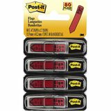 Post-it Message Flags ""Sign Here"", Red, 1/2 in. Wide
