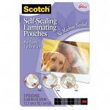3M Scotch Self-Sealing Laminating Pouches - 4" Width x 6" Length Thickness - Type G - Glossy