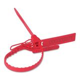 "PM SecurIT Self-Locking Seal14.75"" - 250 per Box - Plastic - Red"