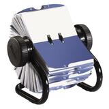 Rolodexâ„¢ Open Rotary Business Card File, 300 Sleeve, 600-Card Cap, 24 Guides, BK
