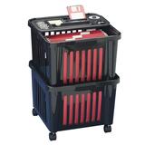 Rubbermaid® Home Office Mobile Workspace File Cart, 16"w x 16"d x 23"h, Black