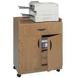 Safco 1852MO Deluxe Mobile Machine Stand - Wood - Medium Oak
