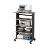Safco 1883MO 5 Level Adjustable Printer Stand - Steel - Medium Oak, Black