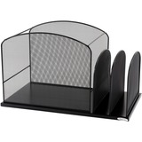 Safco Mesh Hanging File Desk Organizer - 11.25' x 19.37' x 11.37' - Steel - Black