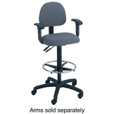 Safco Trenton Extended Height Chair - Steel Black Frame - Polyester Dark Gray, Olefin Dark Gray Seat