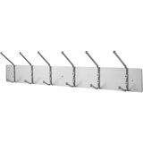 Safco Contemporary Garment Hook - 6 Hook - Steel, Aluminum Hook, Base - Silver, Chrome