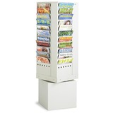 Safco 44 Pockets Steel Rotary Magazine Rack - 44" x 13.25" x 13.25" - 44 Pocket(s) - Steel - Gray - 4324GR