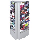 "Safco Rotary Brochure Rack - 30.37"" x 17"" x 15"" - Steel - Gray"