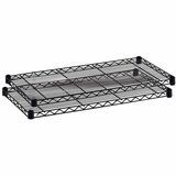"Safco Commercial Wire Shelves - 1"" Height x 48"" Width x 18"" Depth - Steel - 2 Shelf(ves) - Black"