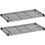 "Safco Industrial Wire Extra Shelve - 1.5"" Height x 48"" Width x 18"" Depth - 2 x Adjustable Shelf(ves) - Black"