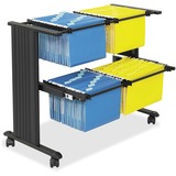 Safco muv Dual Width Filing Cart - 4 - Steel - 36.75" x 20" x 31" - Black