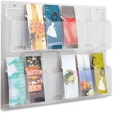 Safco 12 Pamphlet Pocket Display Rack - 20.37" x 30" x 2" - 12 Pocket(s) - Plastic - Clear