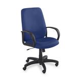 Safco Poise Collection Executive High-Back Chair - Black Frame - Polyester Blue Seat