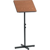 Safco Adjustable Speaker Podiums - Square - 21" x 21" - Steel, Wood - Black Base, Medium Oak