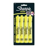 Sanford Accent Tank Style Highlighter - Chisel Marker Point Style - Yellow Ink - Yellow Barrel - 4 / Pack