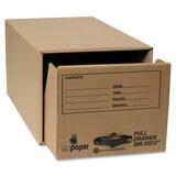 "SJ Paper Paper Pull Drawer Storage File - Legal - External Dimensions 11.25"" Height x 14.38"" Width x 25.5"" Depth - Fiberboard - Brown"