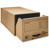 "SJ Paper Pull Drawer Storage File - Legal - External Dimensions 11.25"" Height x 17.38"" Width x 25.5"" Depth - Fiberboard - Brown"